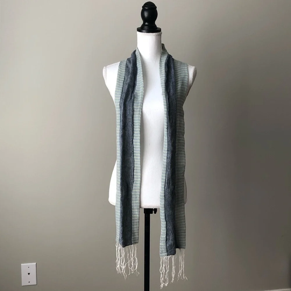 Striped Fringe Wrap Scarf